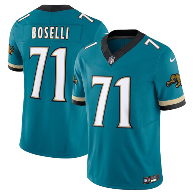 Youth Jacksonville Jaguars #71 Tony Boselli Teal 2024 F.U.S.E. Prowler Throwback Vapor Limited Football Stitched Jersey